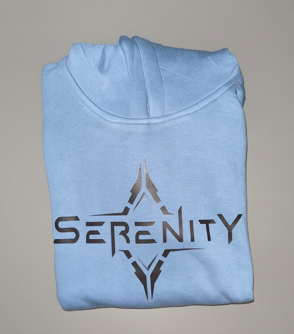 Serenity Minimal Graphic Hoodie – Sky Blue